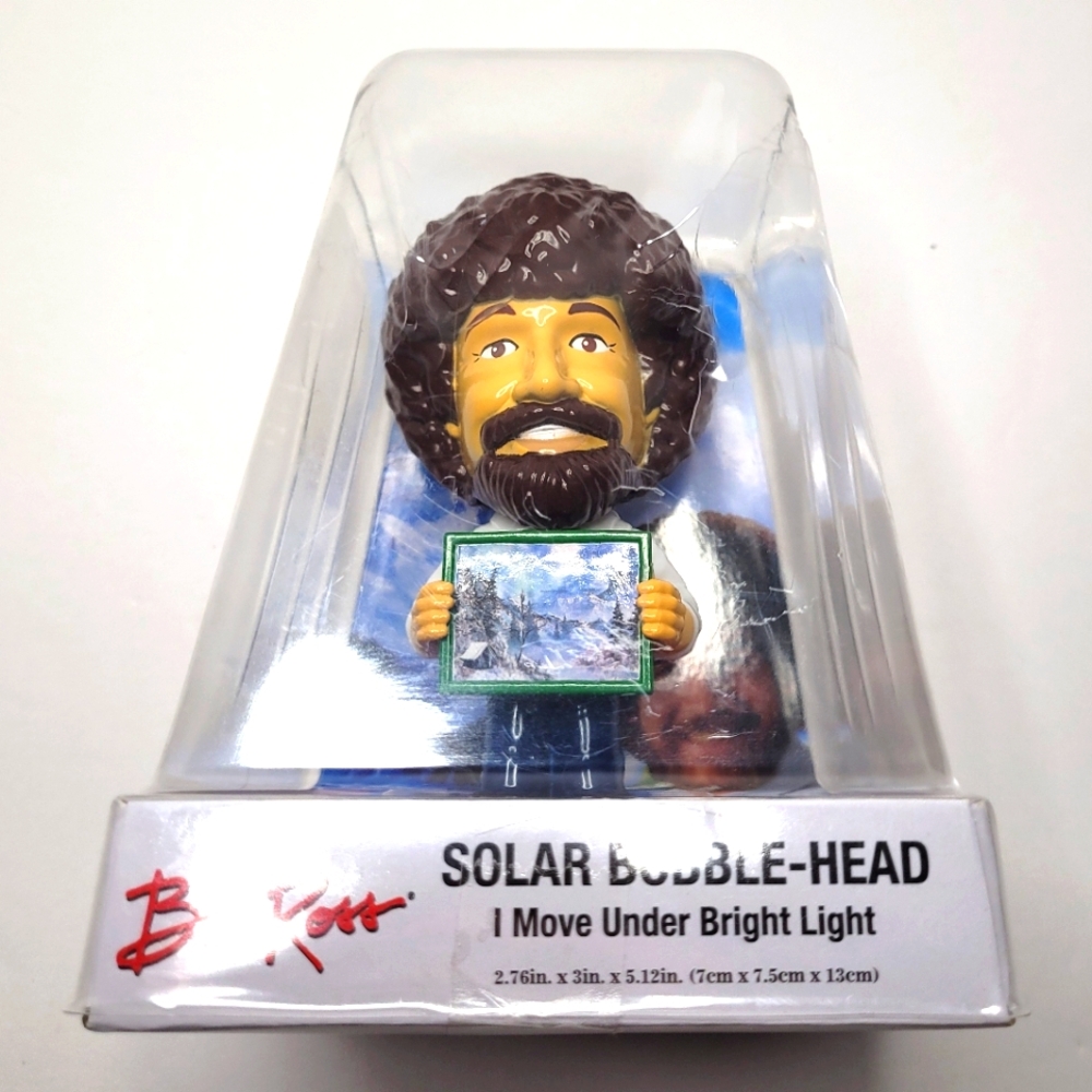 Bob Ross SOLAR BOBBLEHEAD I Move Under Bright Light New Sealed